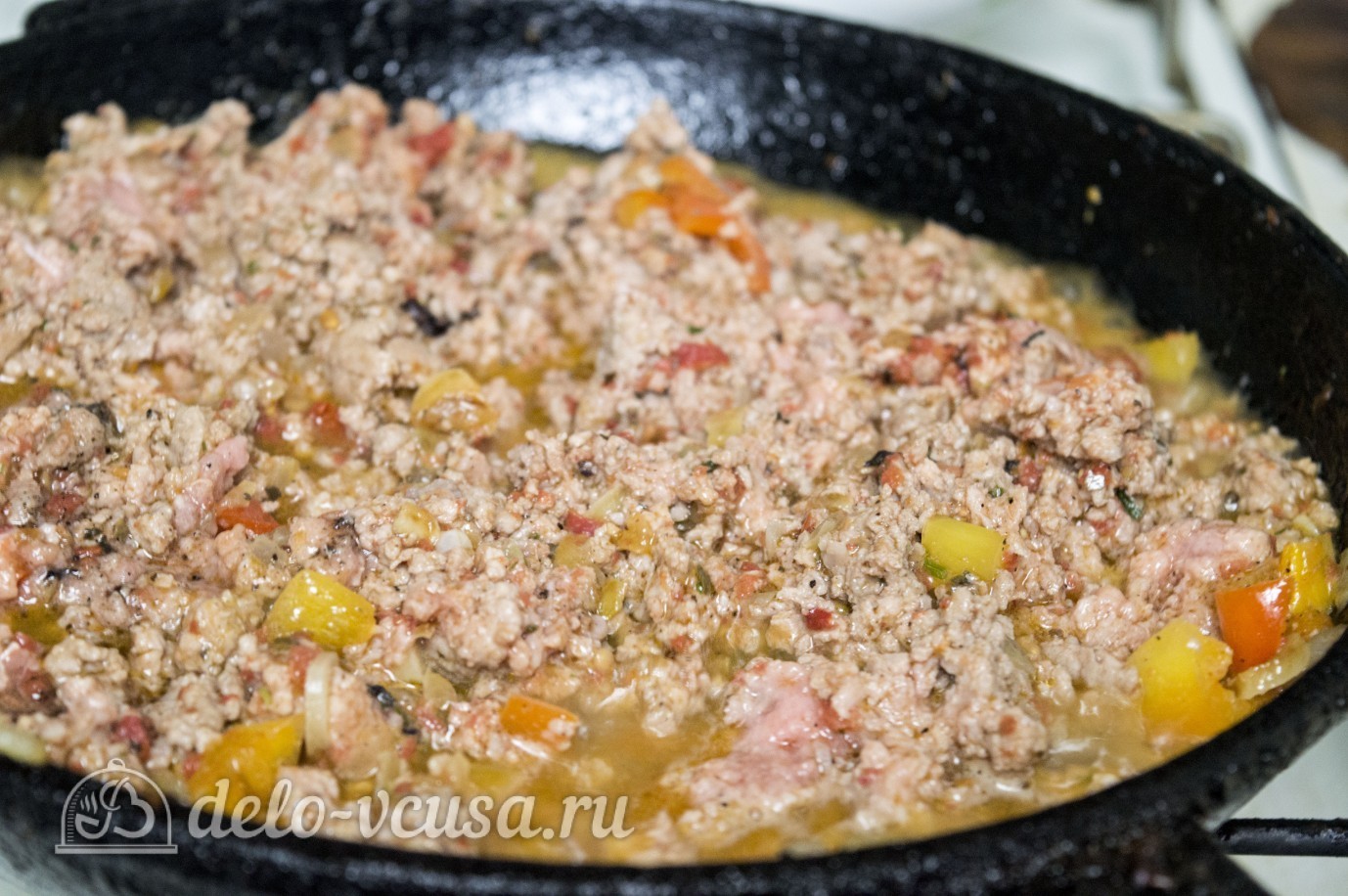 Шаг 4 приготовления Запеканка из макарон с фаршем и сыром