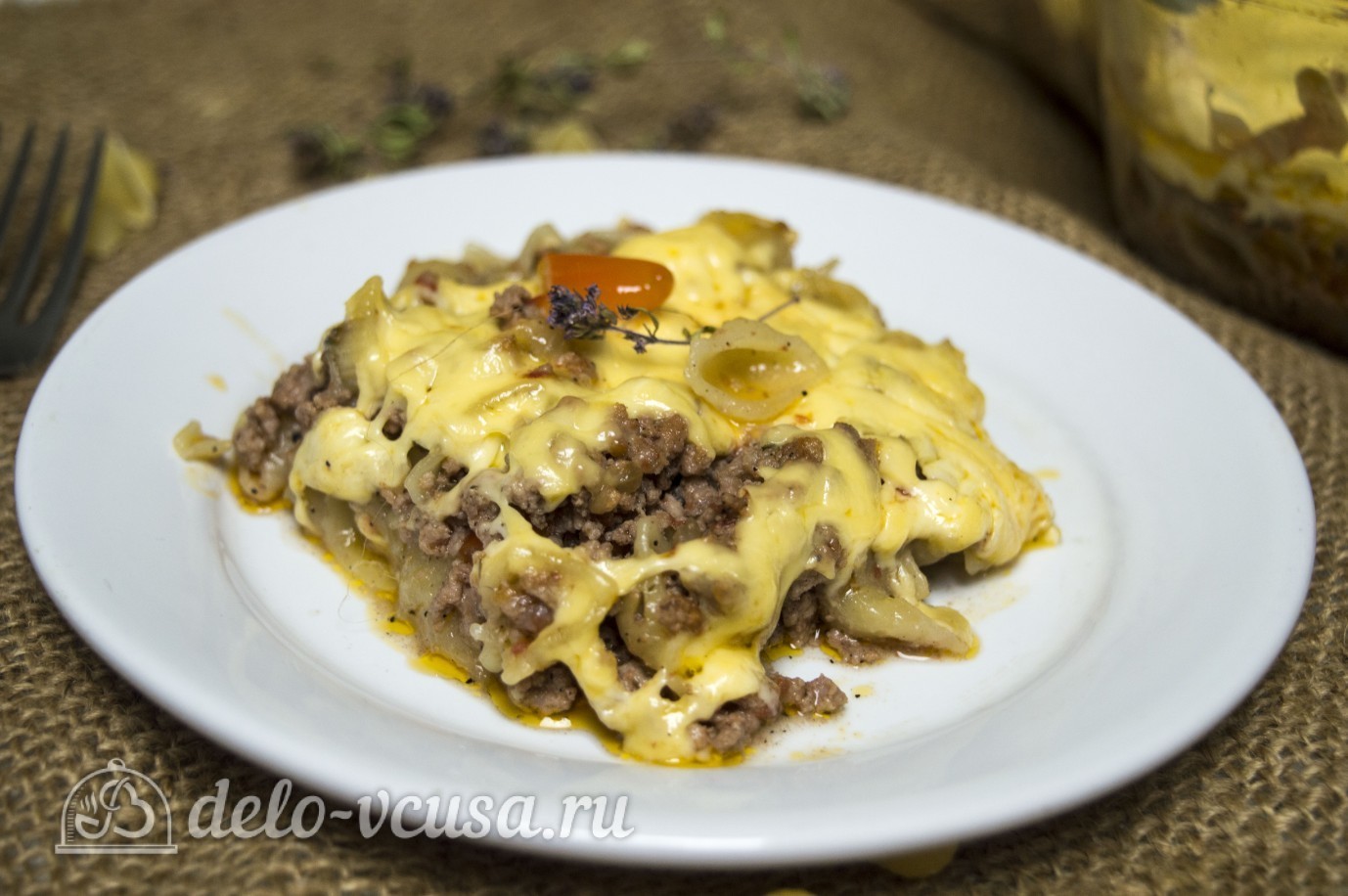 Шаг 9 приготовления Запеканка из макарон с фаршем и сыром