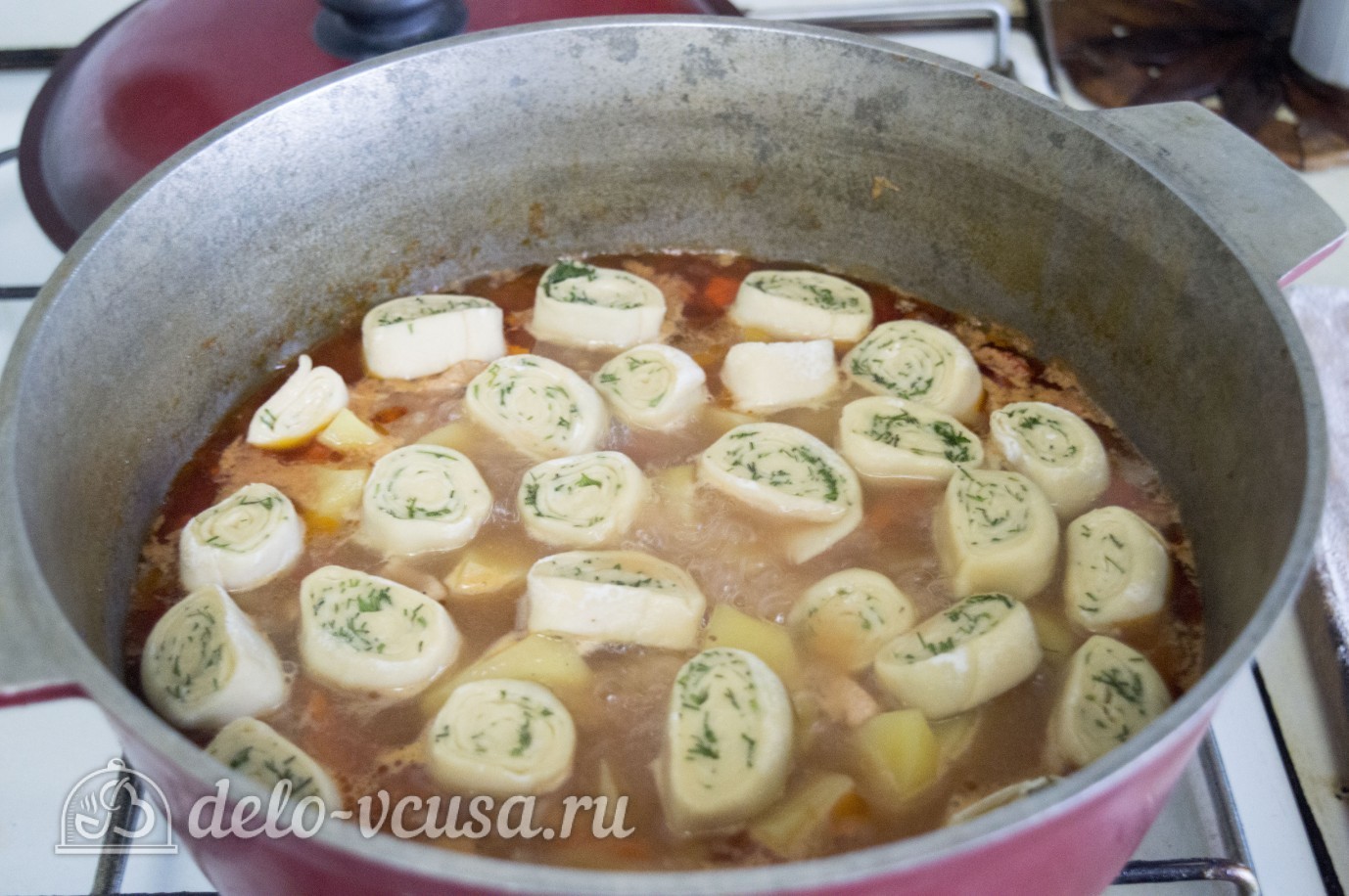 Шаг 12 приготовления Нудли с картошкой и мясом