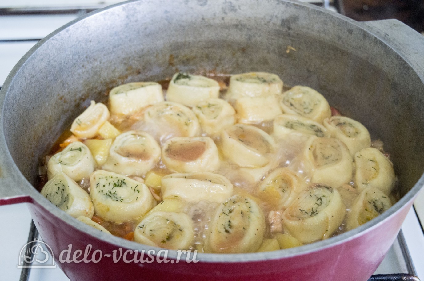 Шаг 13 приготовления Нудли с картошкой и мясом