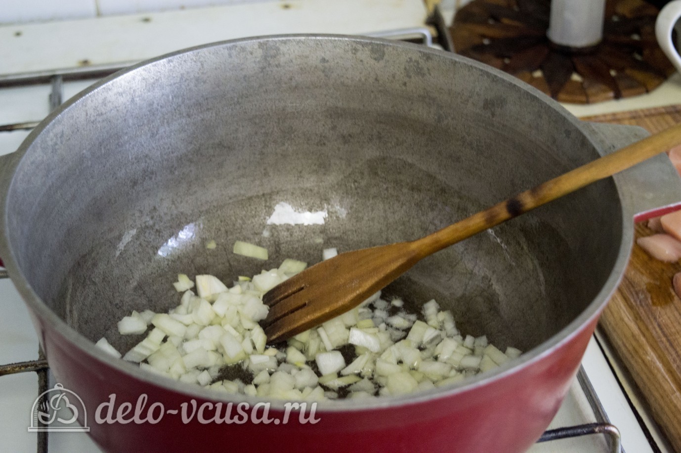 Шаг 3 приготовления Нудли с картошкой и мясом