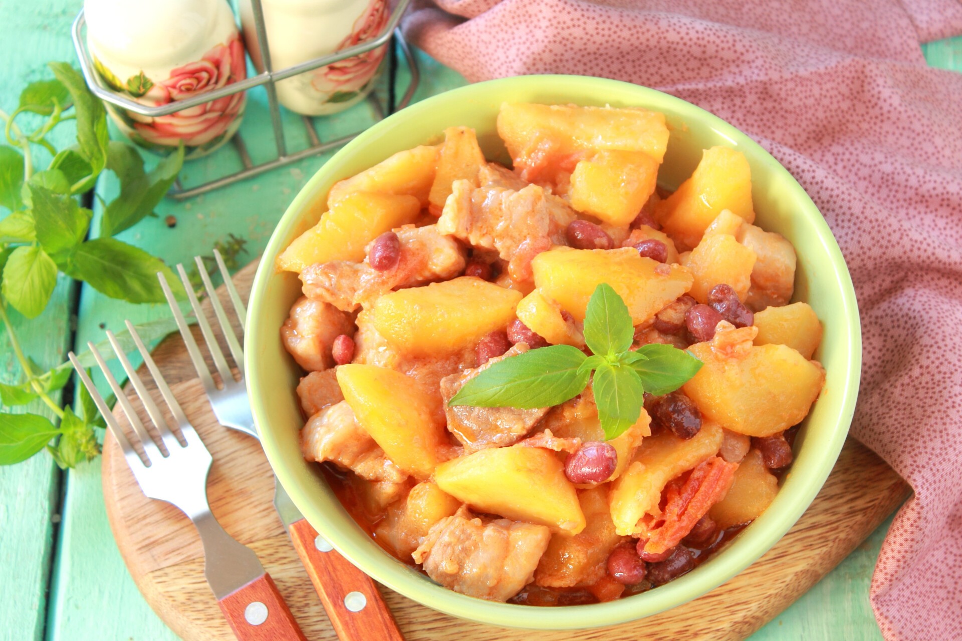 Шаг 10 приготовления Овощное рагу с фасолью и мясом