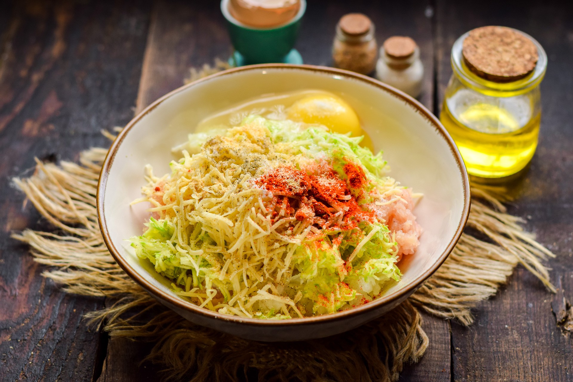 Шаг 6 приготовления Куриные котлеты с кабачком и сыром в духовке