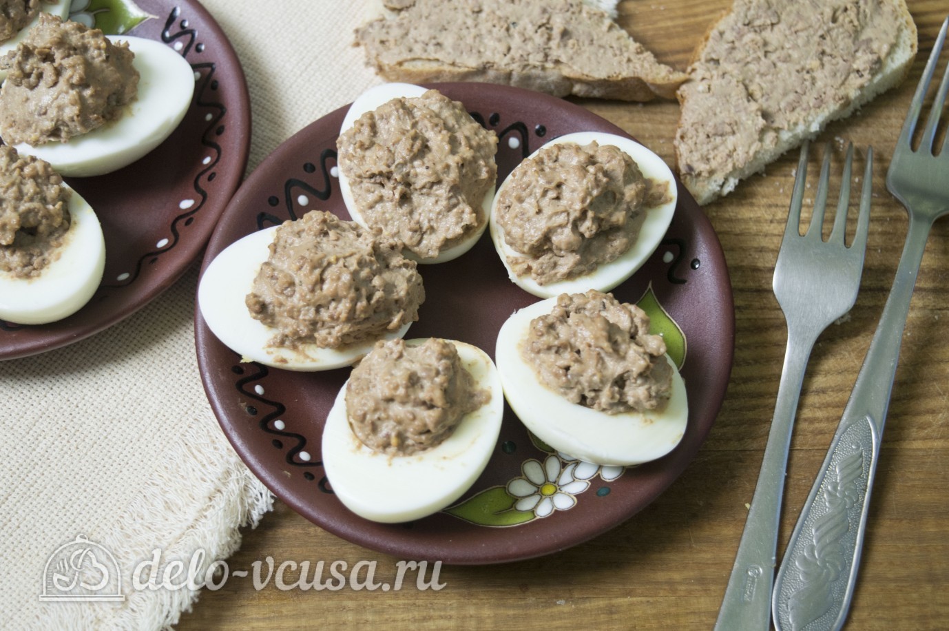 Обложка рецепта Яйца фаршированные куриной печенью