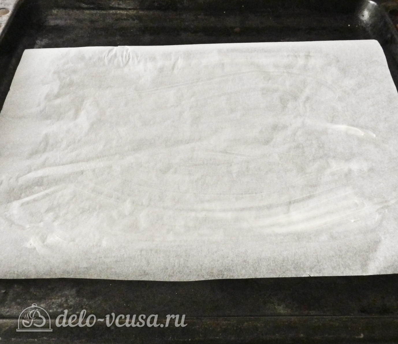 Шаг 7 приготовления Пирог из слоеного теста с персиками