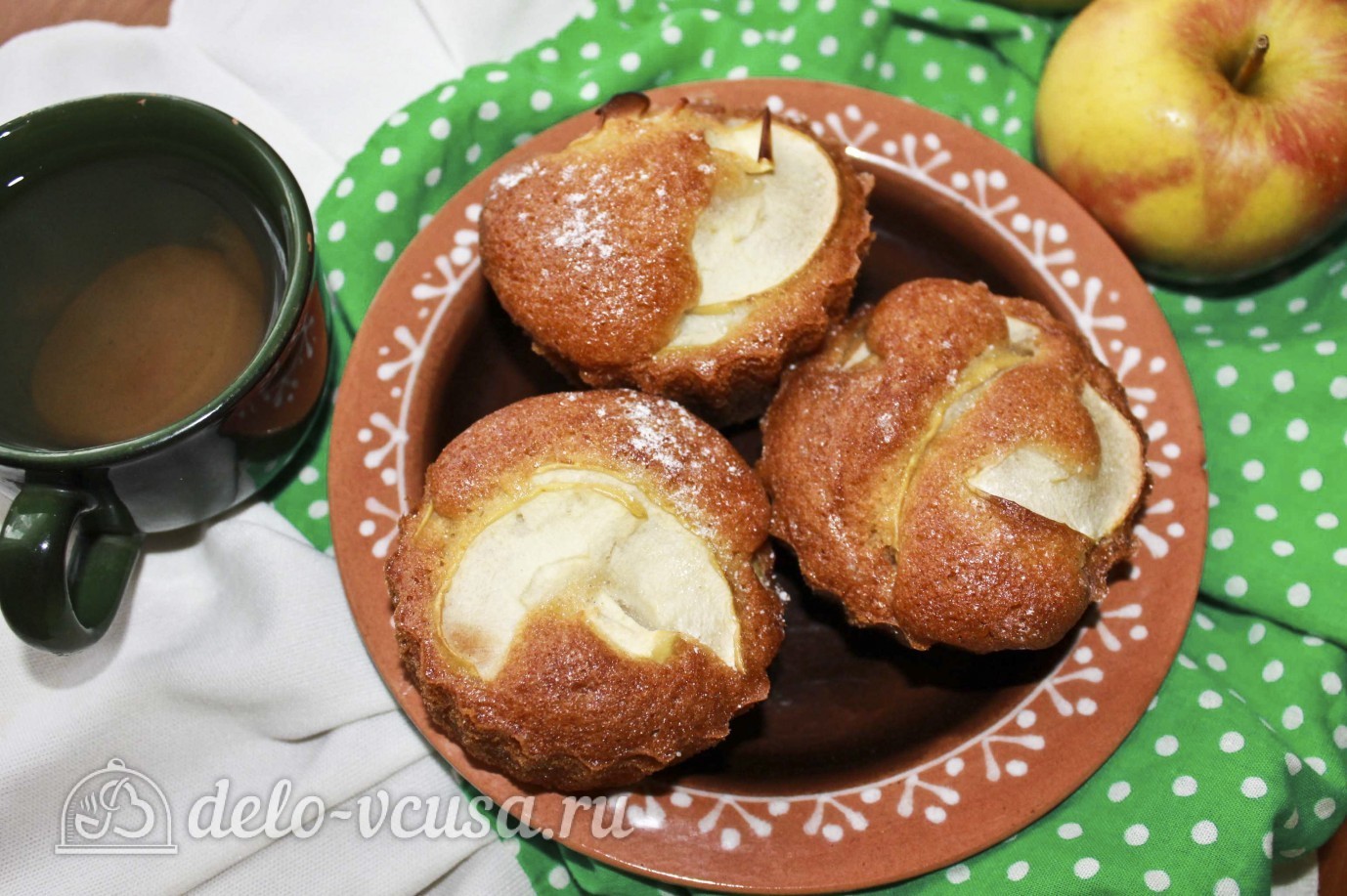 Шаг 12 приготовления Кексы с яблоками