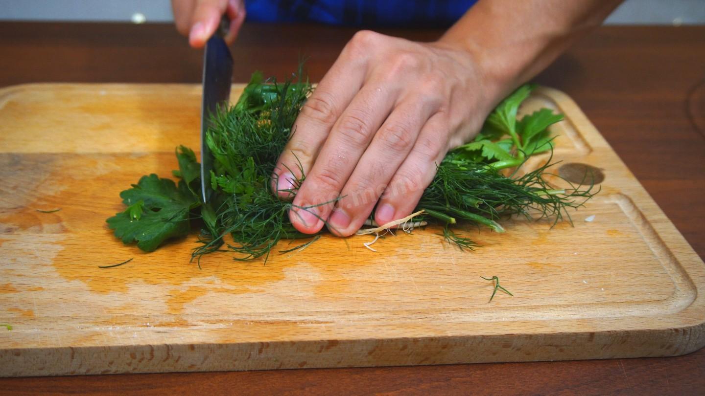 Шаг 7 приготовления Закуска из баклажанов с болгарским перцем к мясу