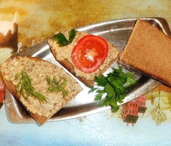 Шаг 8 приготовления Вкусные бутерброды с грибами