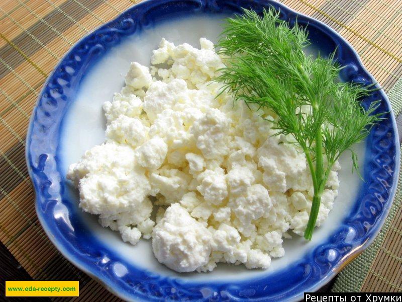 Фото рецепта Вкусный домашний творог  из молока и сметаны