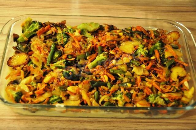 Шаг 10 приготовления Картофельная запеканка с грибами постная
