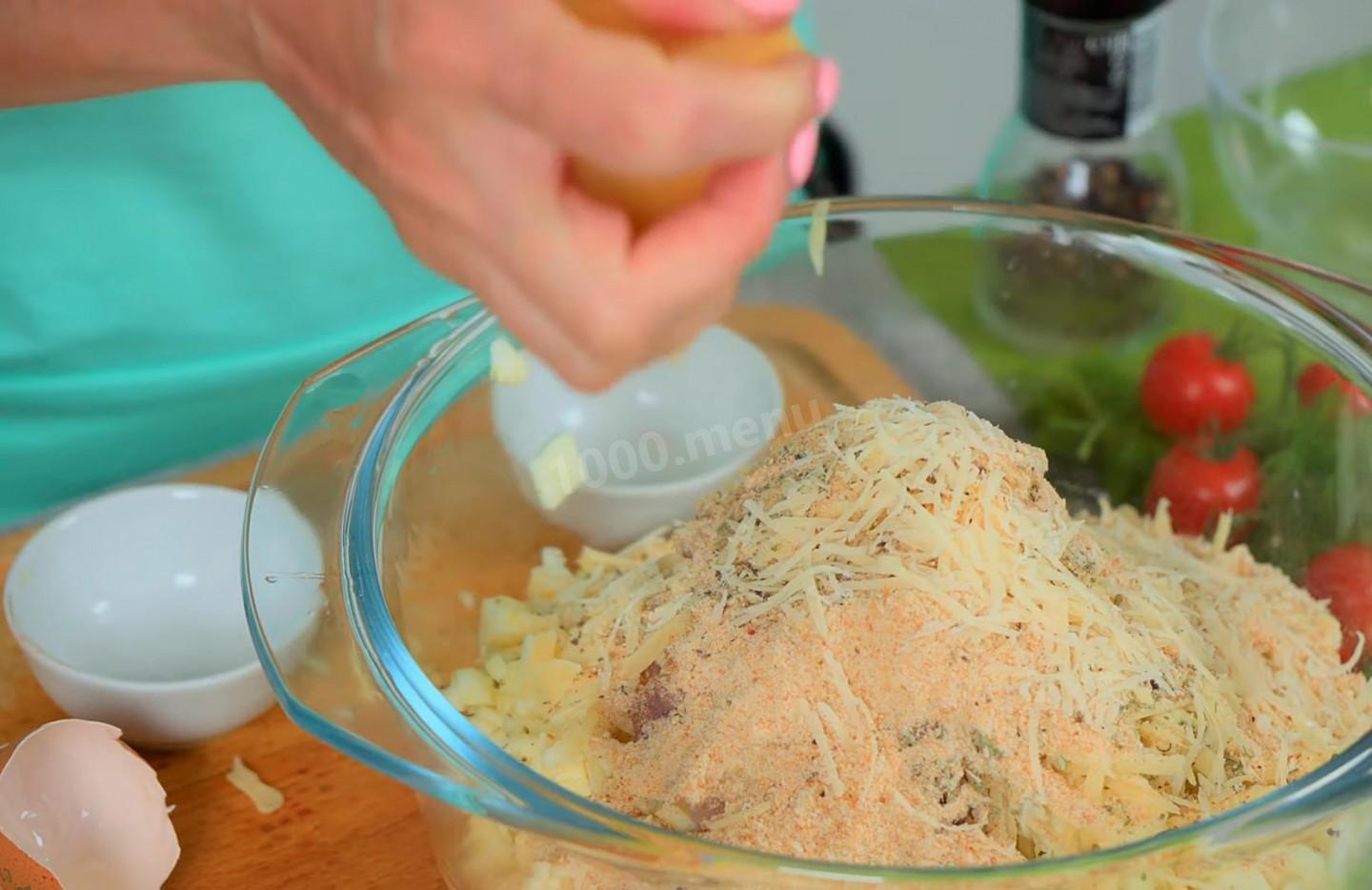 Шаг 9 приготовления Фаршированные кабачки в духовке кольцами с сыром и курицей