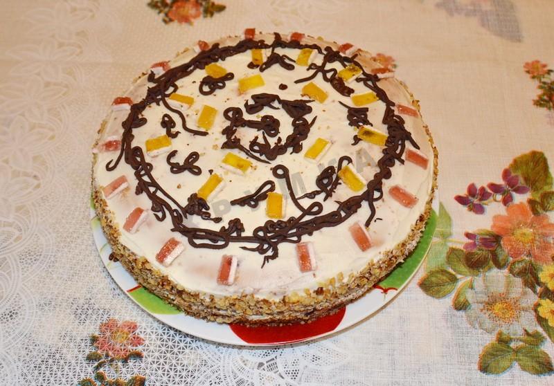 Шаг 14 приготовления Торт сметанный с вишней
