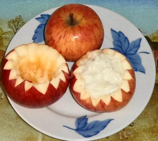 Шаг 6 приготовления Фаршированные курицей яблоки в духовке