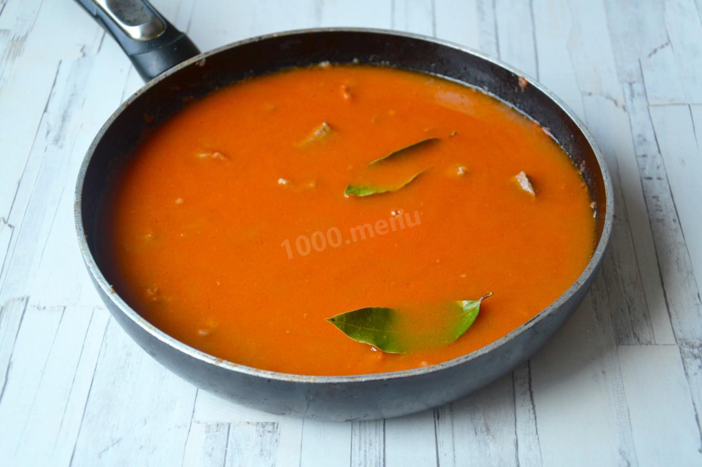 Шаг 6 приготовления Макароны с подливой с мясом