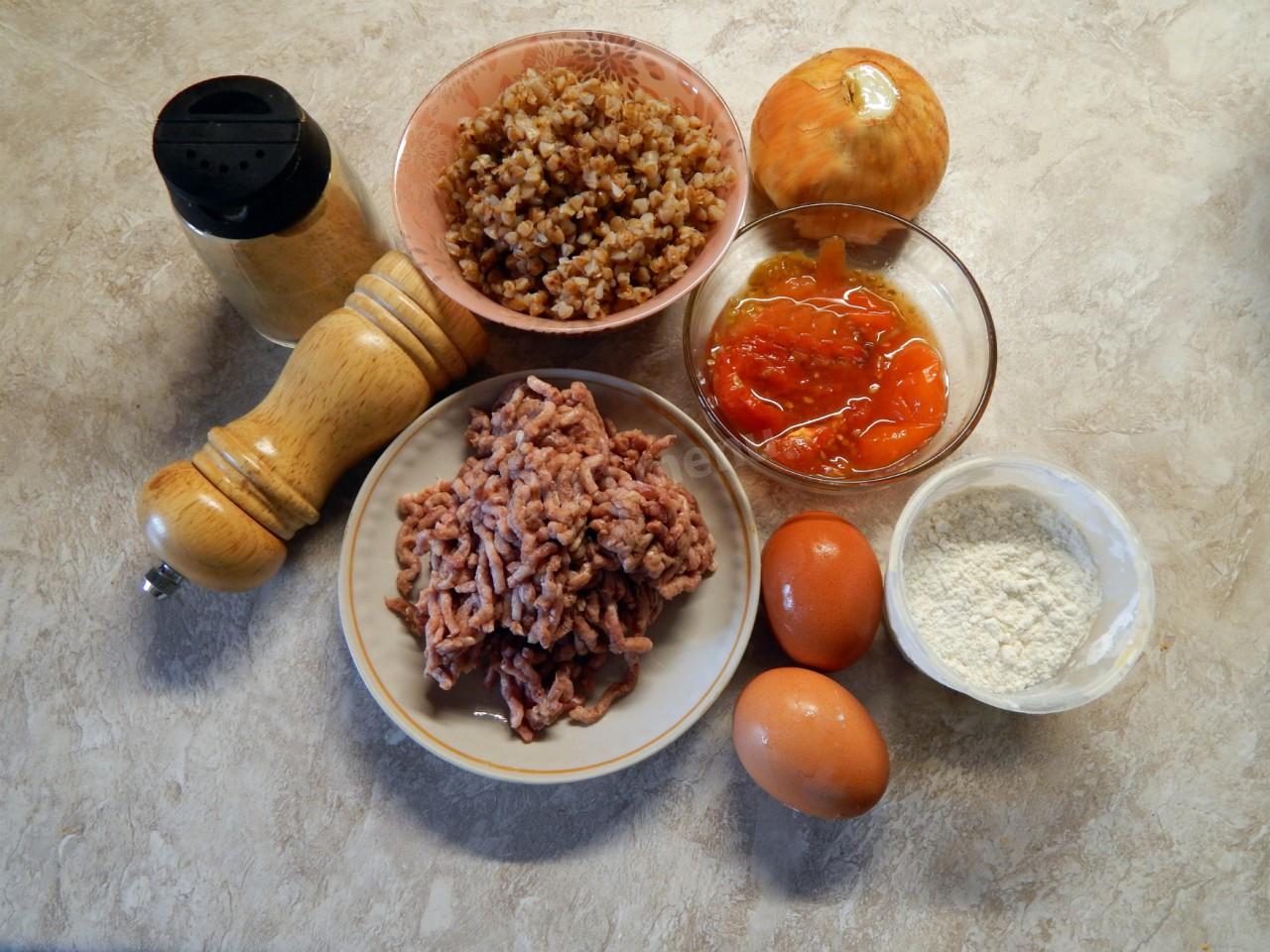 Шаг 1 приготовления Гречаники с фаршем в духовке