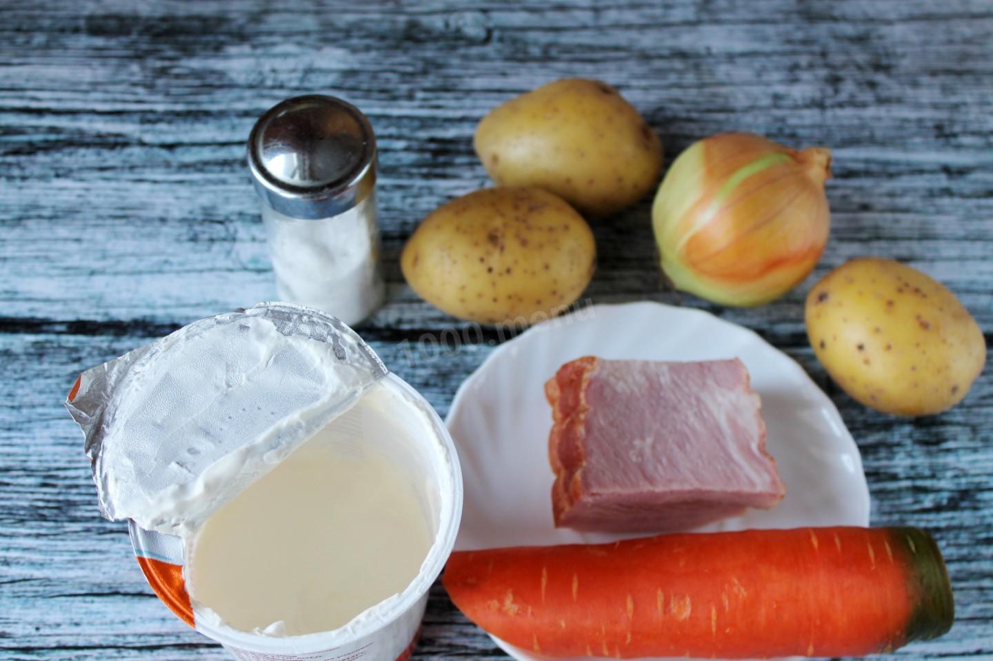Шаг 1 приготовления Тушеная картошка с мясом в сметане