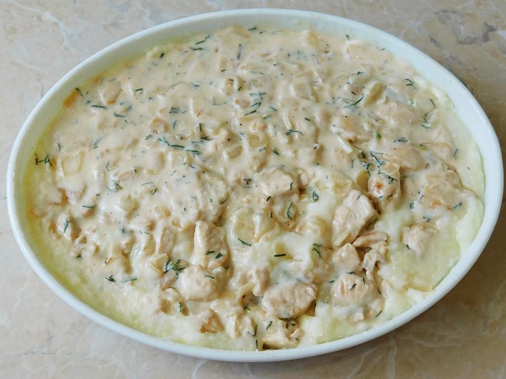 Шаг 11 приготовления Картофельное пюре с курицей в духовке