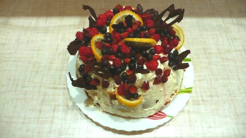 Шаг 18 приготовления Торт Снежный ком