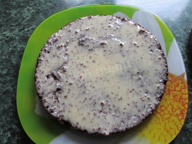 Шаг 8 приготовления Торт со сгущенкой, шоколадом и какао в мультиварке