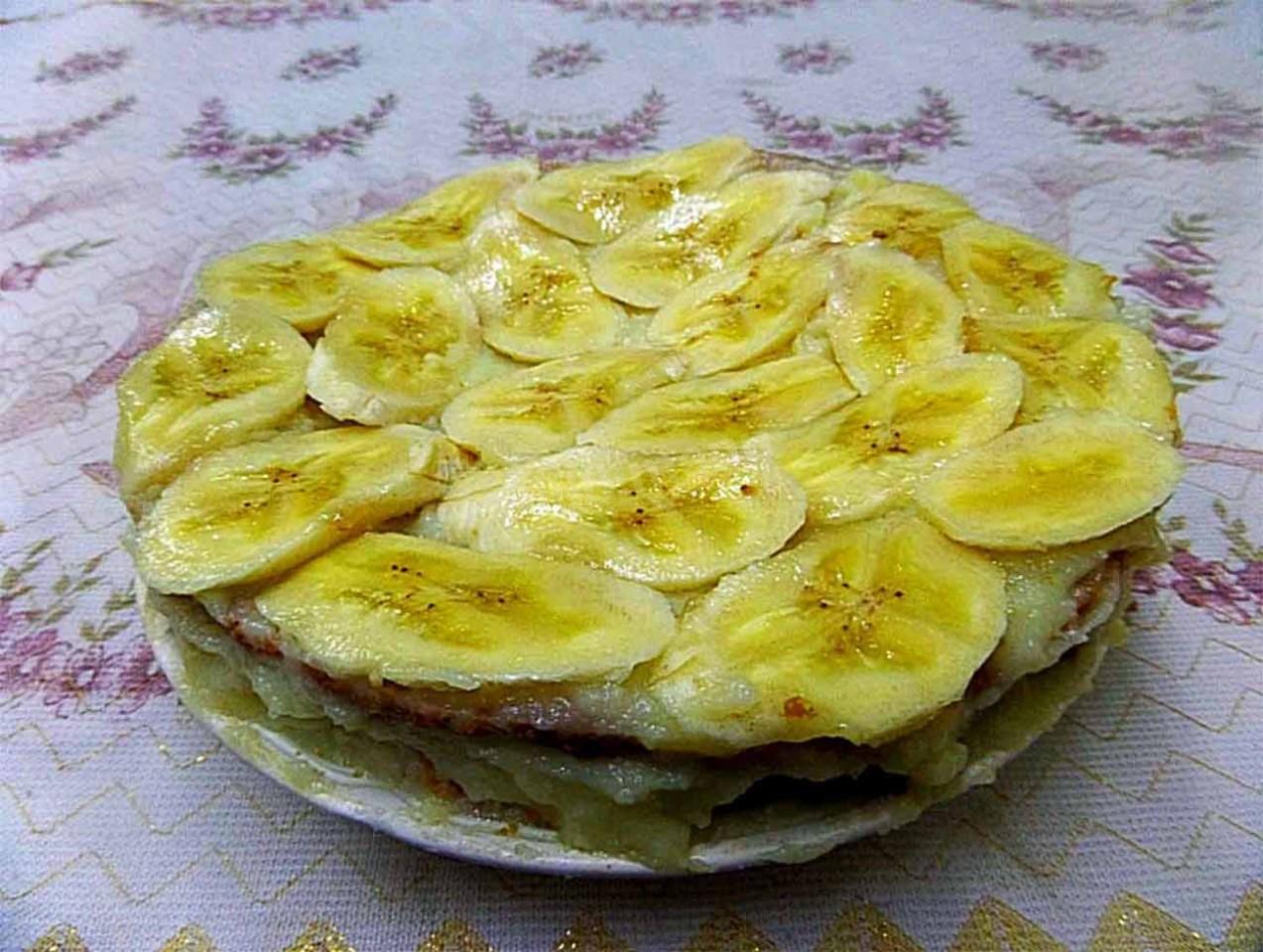 Шаг 12 приготовления Торт с начинкой из бананов