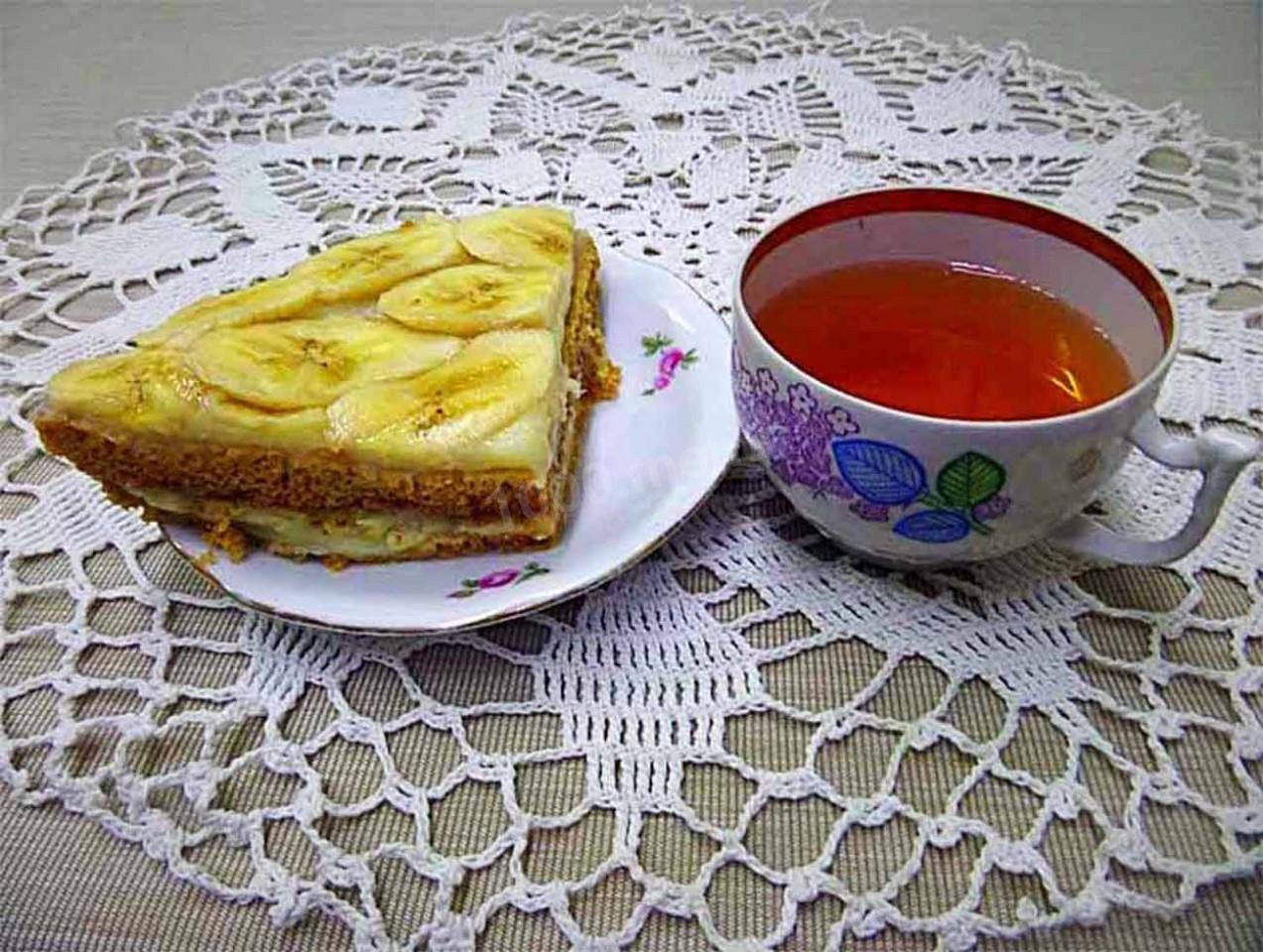 Шаг 13 приготовления Торт с начинкой из бананов
