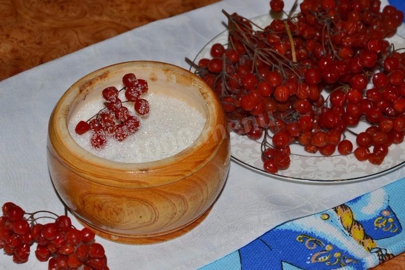 Шаг 1 приготовления Калина протертая с сахаром на зиму без варки